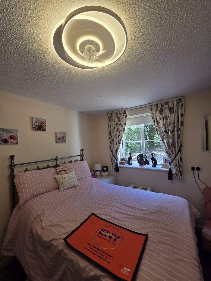 Bedroom ceiling light installation