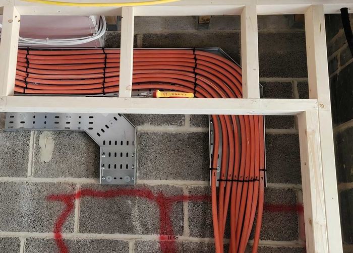 Cable containment installed in a new build property