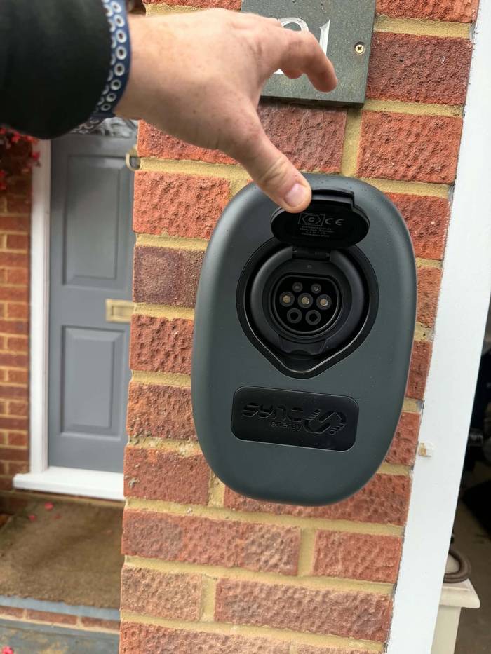 EV charger socket detail after installation