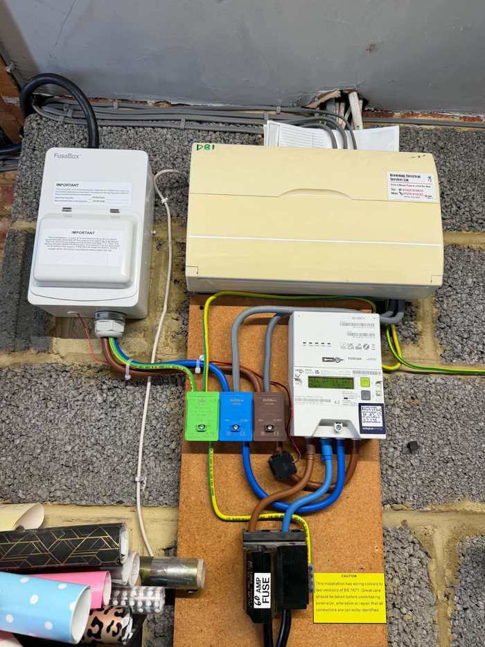 Meter and consumer unit installation