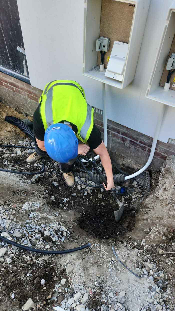 Meter cabinet installed as part of a new build property