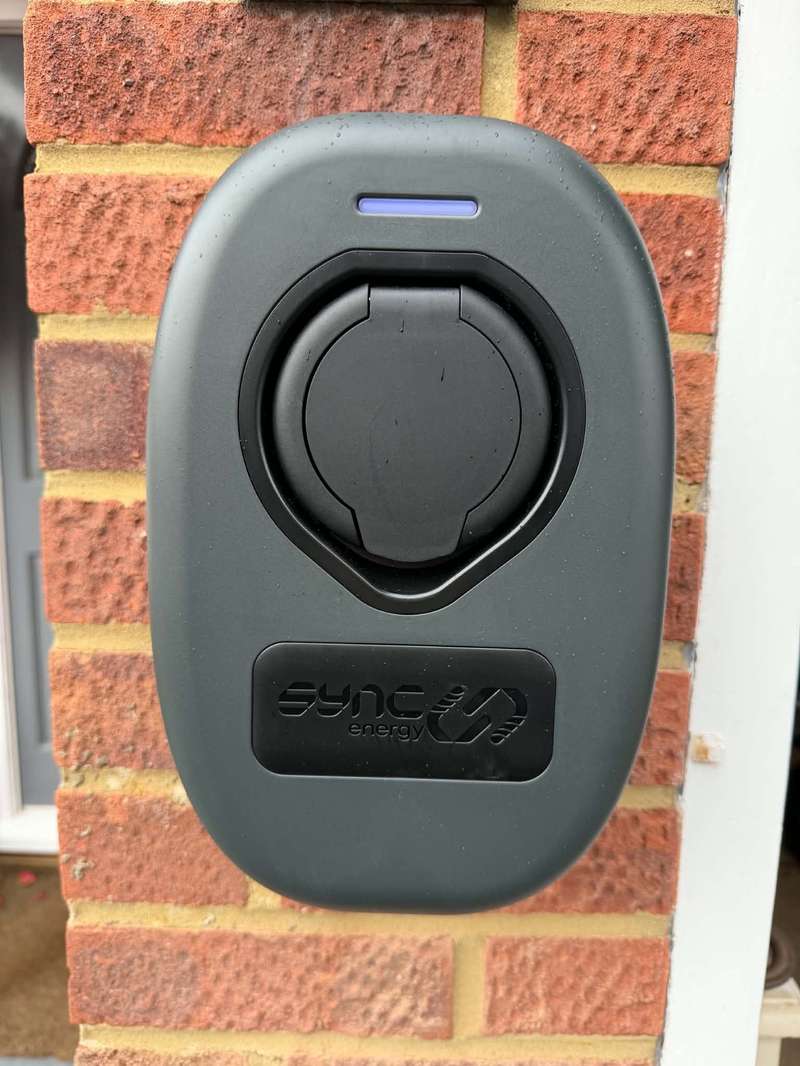 Close-up of a home EV charger installed by ElectriciansNearYou