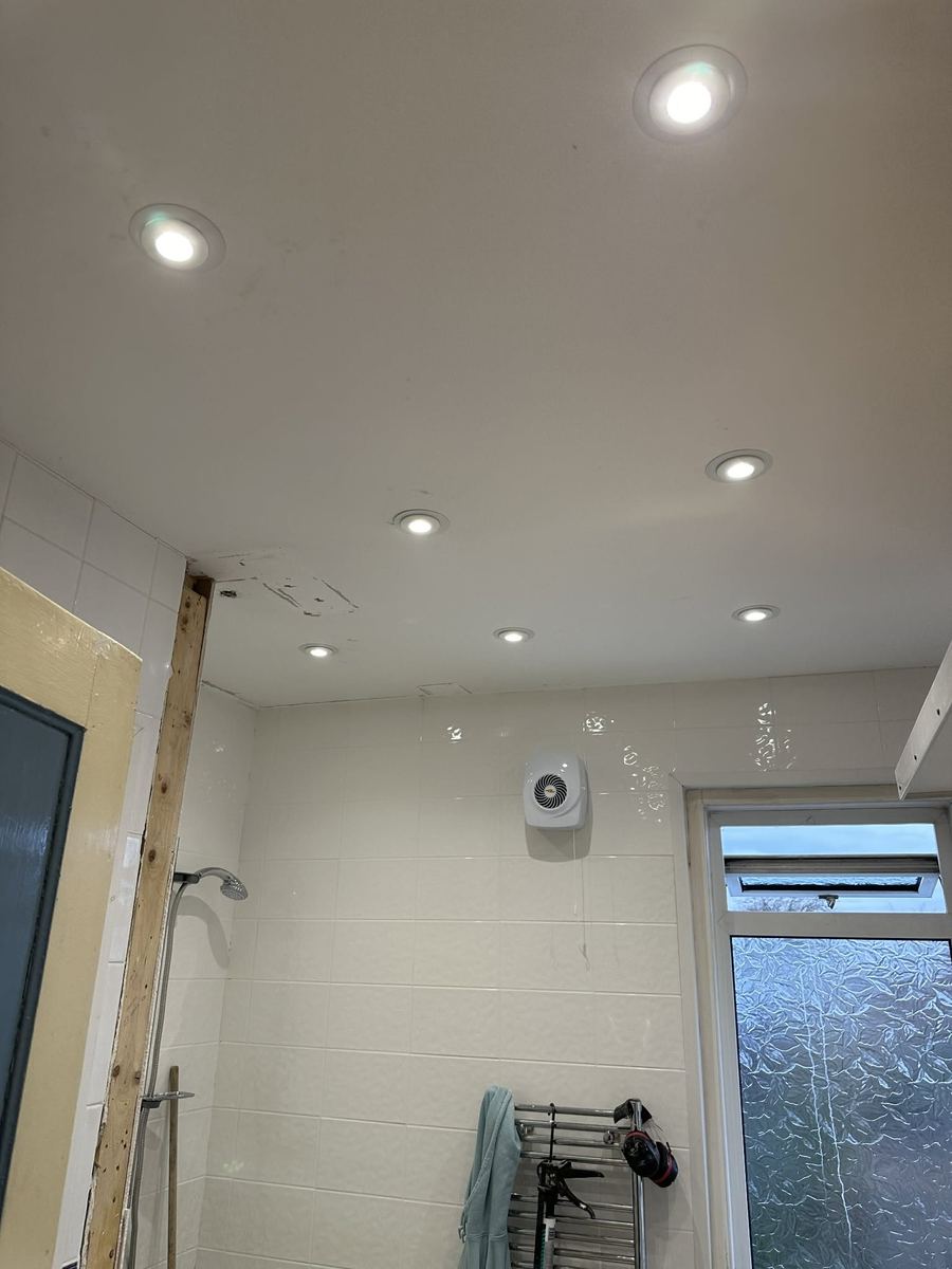 Bathroom downlights installed by ElectriciansNearYou