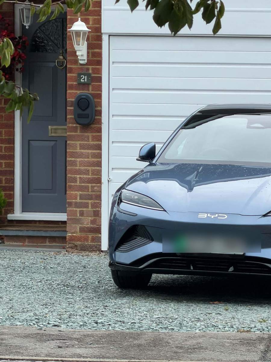 Home EV charger installed on a driveway in Dorset by ElectriciansNearYou